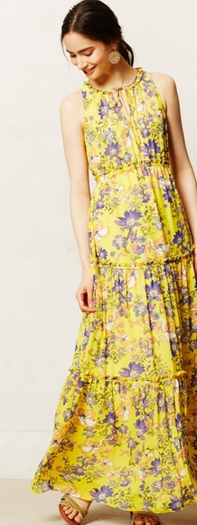 Maeve Dresses & Skirts - Maeve Maravilla Anthropologie ruffled yellow dress